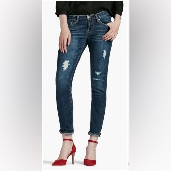 Lucky Brand Denim - Lucky Brand Sienna Slim Boyfriend Distressed Jeans Low Rise Size 00/24